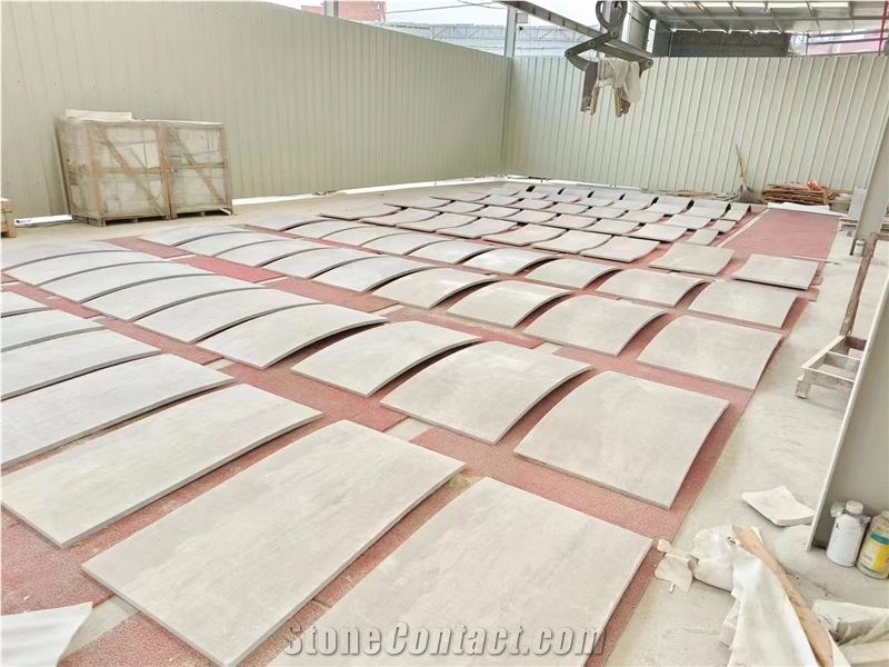 Premium Quality Caesar Grey Marble Curved Plate For Project