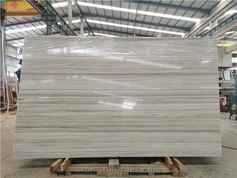 Premium Quality Crystal Wood White Marble Slab&Tiles