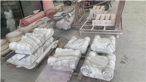 Premium Quality Volakas White Marble Solid Column Top