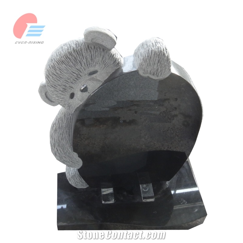 Black Granite Teddy Bear Monument For Children&Baby
