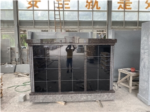 Cemetery Mahogany Granite Cremation Columbarium For Sale
