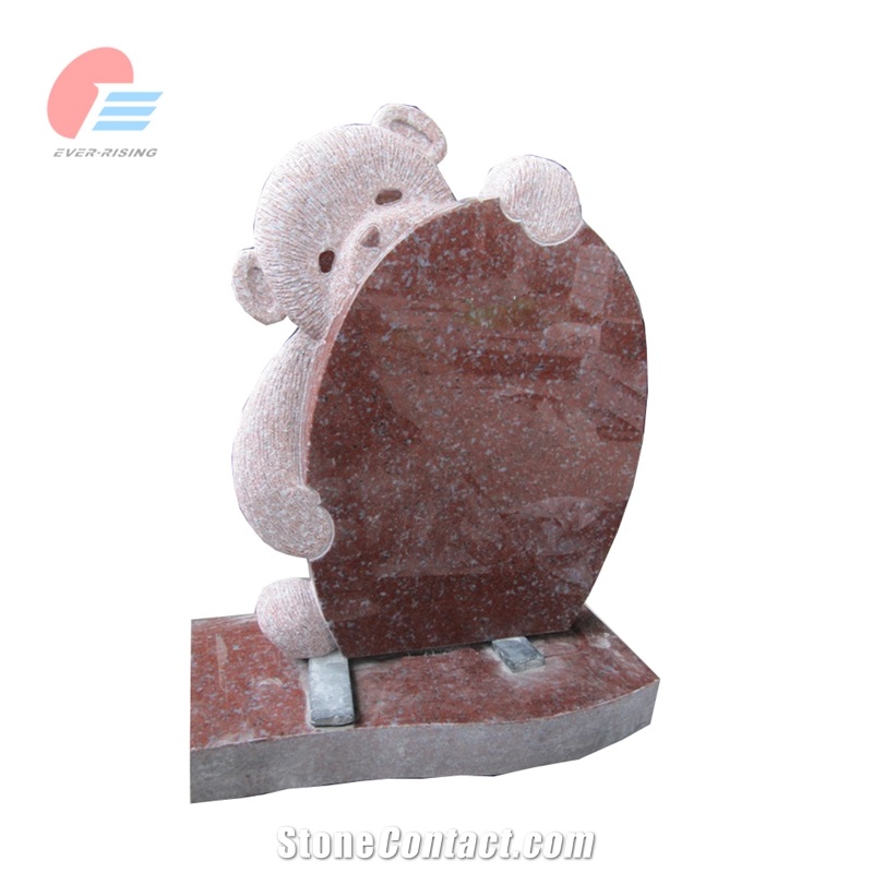 Ruby Red Granite Teddy Bear Child&Baby Memorial