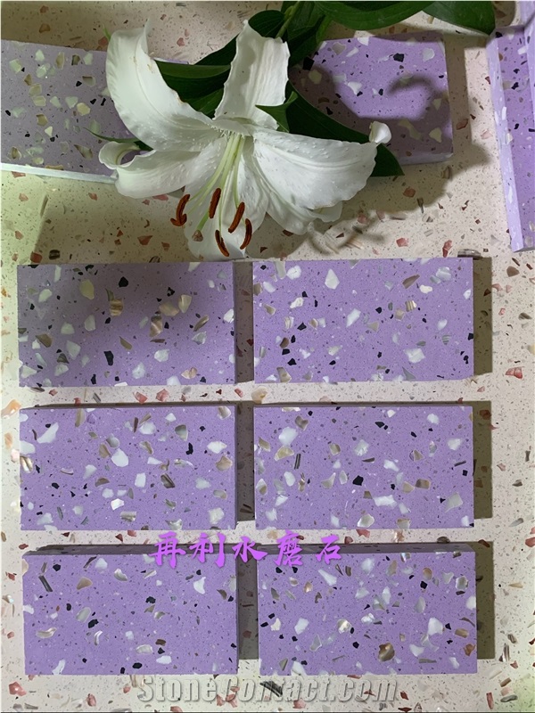 Purple Terrazzo Slabs Tiles