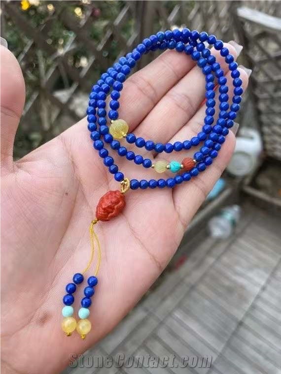 Lapis Lazuli Three Ring Bracelet