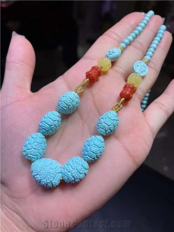 Natural Raw Mineral High Turquoise Rich Necklace