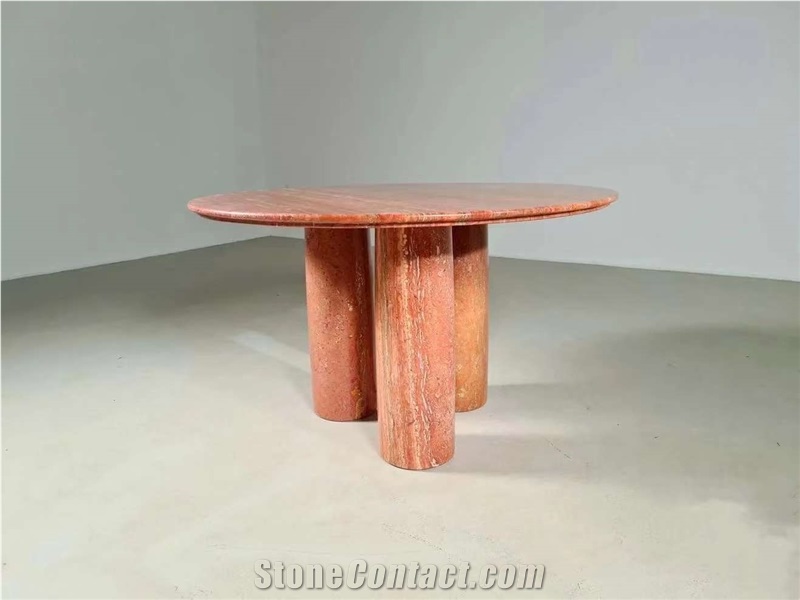Red Travertine Table