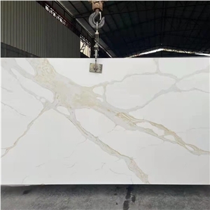 Artificial White Cararra Quartz Slab