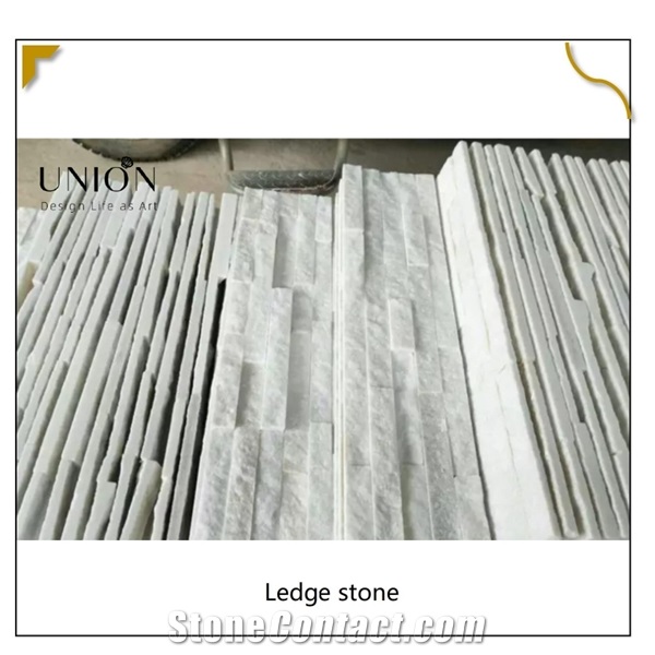 Natural White Quartzite Culture Stone Stacked Stone Panel