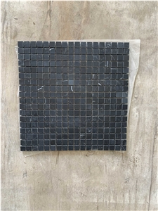 12" X 12" Black Marble Grid Mosaic Wall Tile