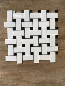 12" X 12" Marble Basketweave Mosaic Wall & Floor Tile