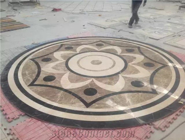 Customize Design Lobby Round Pattern Floor Tiles