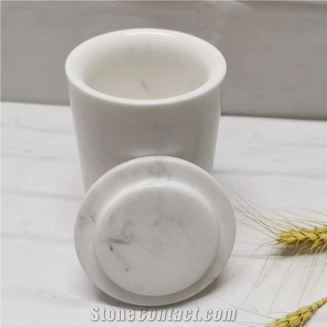 Marble Candle Jars With Lid