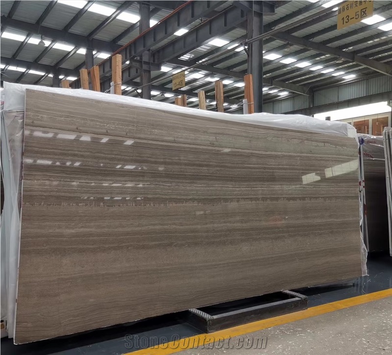 Wood Grain Brown Marble For Wall Claddings