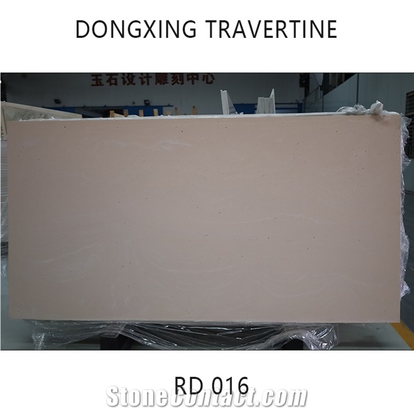 RD016 White Stripe Beige Artificial Travertine Slabs