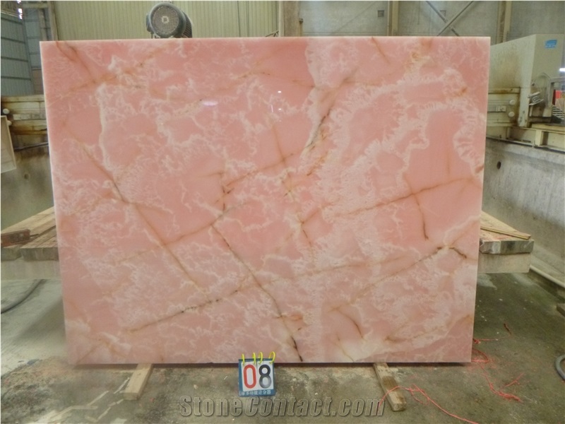 Pink Onyx Slab,Luxury Stone For Decoration