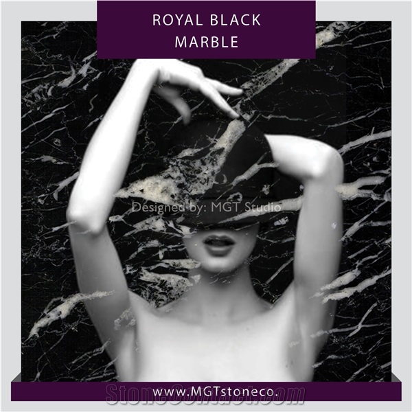 Royal Black Marble Tiles & Slabs