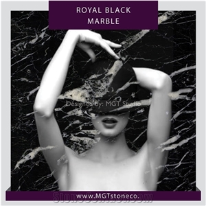 Royal Black Marble Tiles & Slabs