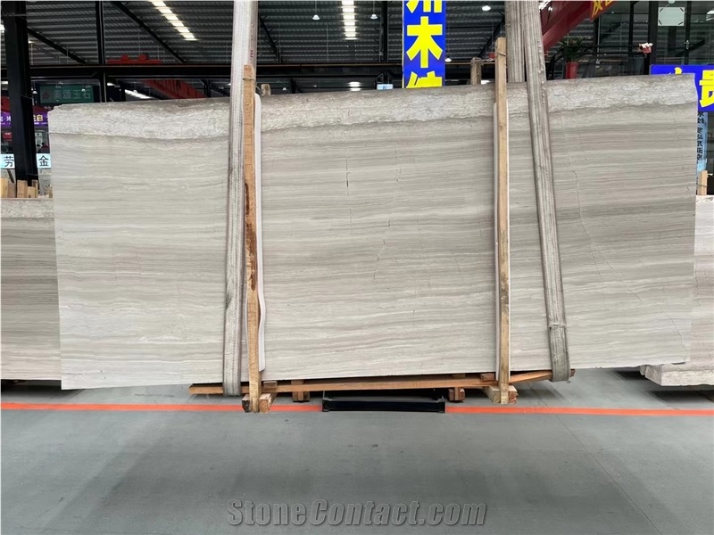 Wooden White Marble  (New)  Slabs  For Wall Covering