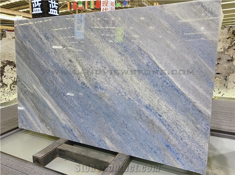 Bookmatched Blue Crystal- Cristalita Blue Marble Slabs