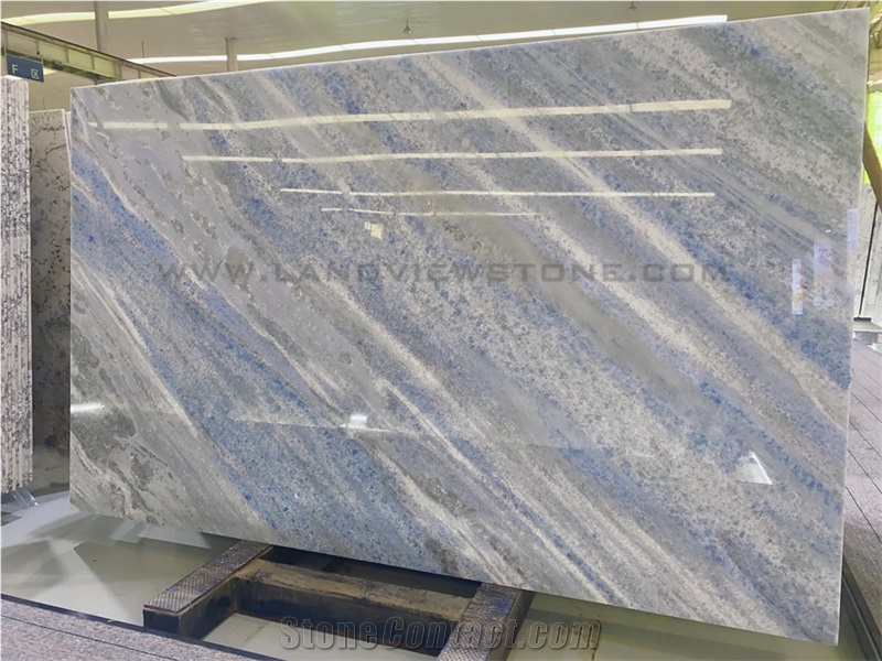 Bookmatched Blue Crystal- Cristalita Blue Marble Slabs