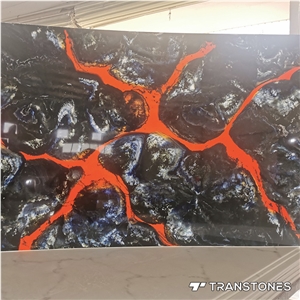 4*8Ft Customized Design Interior Black Artificial Alabaster Wall Panel