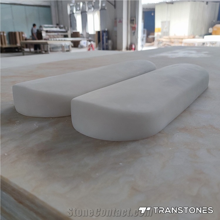 Curving Wall Lamp White Artificial Stone Customized Lighting