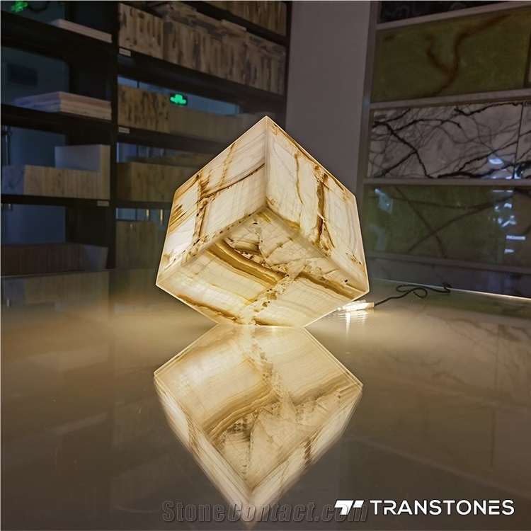 Decorative Lighting Box Artificial Onyx Interlayer Warm White
