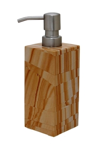 Jasper Stone Bathroom Set - Pakistan Teak Wood Sandstone Dispenser