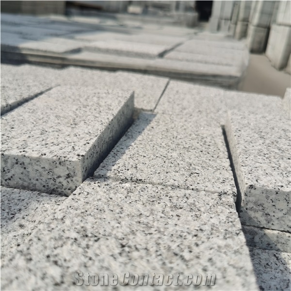 China White New G603 Flamed Granite  Cobble Pavers Stone