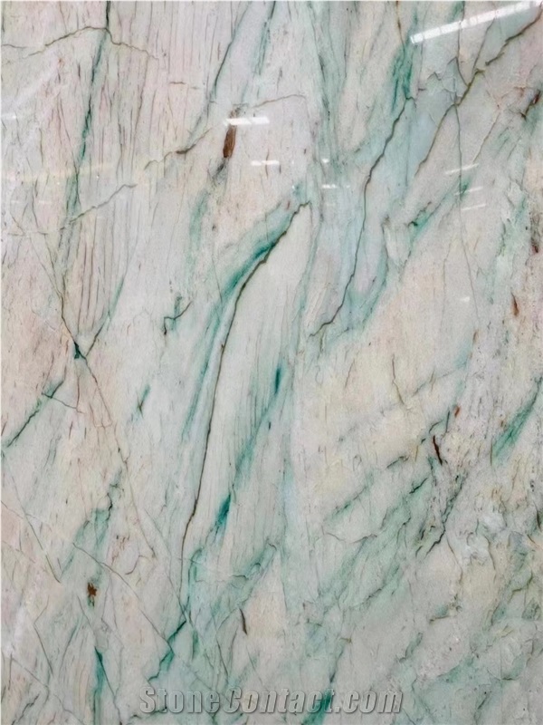 Brazil Parrot Green Quartzite Luxury Slabs For Wall Cladding