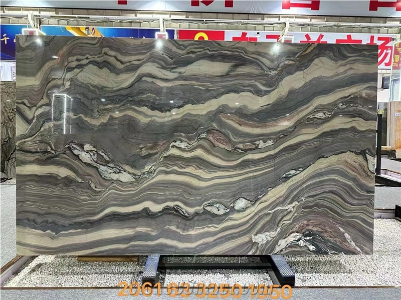 Brazil Silk Road Quartzite Multicolor Slab Wall Background