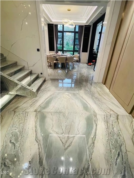 Brazil Super White Quartzite Slabs Polished For Living Room