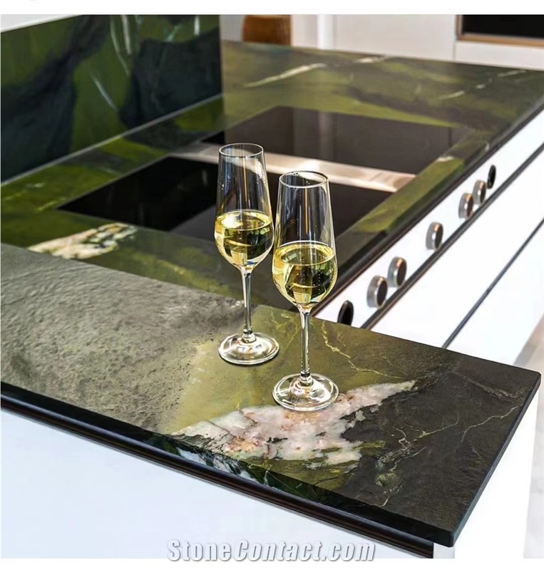 Aspire Home - the green quartzite from Brazil is particularly