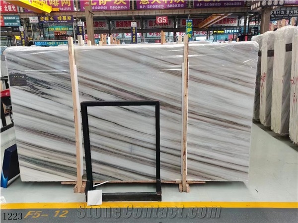 China Roman Impression Marble Wooden Brown Polished Slabs