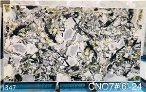 Chinese Primavera Marble Ice Green Large Size Slabs Polished