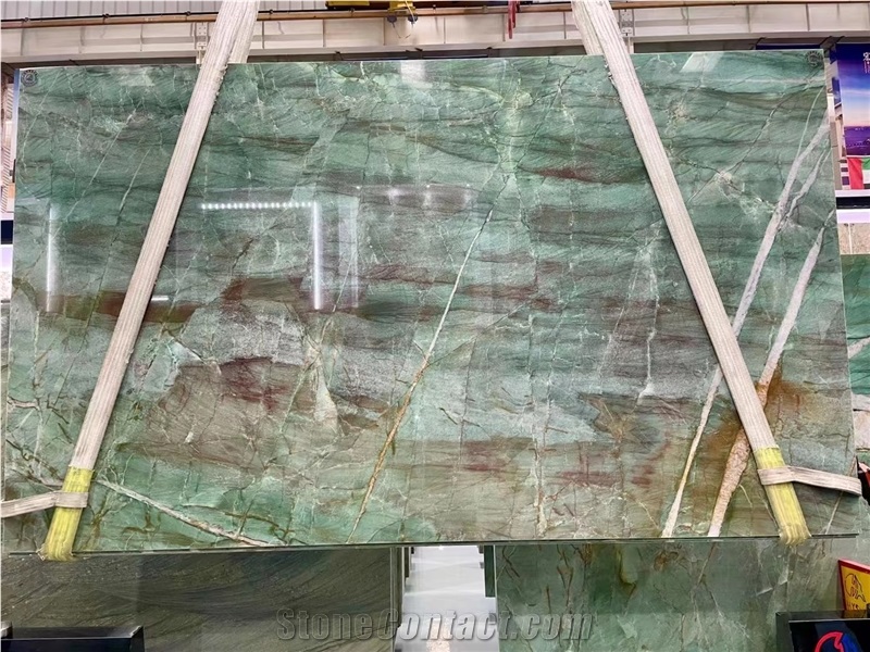 Emerald Green Quartzite Slabs For Hotel Wall Cladding