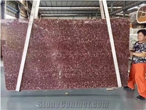 France Rosso Francia Red Marble Slab For Interior Design Use