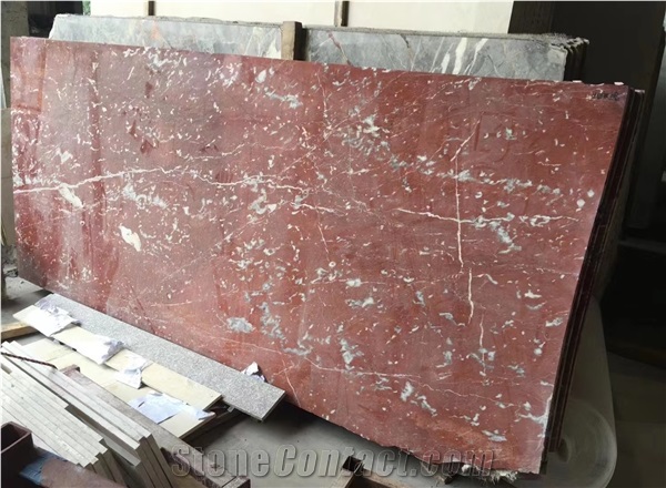 France Rosso Francia Red Marble Slab For Interior Design Use