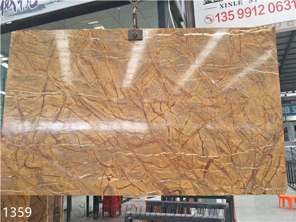India Bidasar Gold Marble Yellow Slabs For Outdoor Flooring