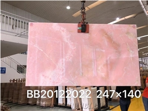 Iran Mgt Pink Onyx Small Slabs Polished For Interior Design