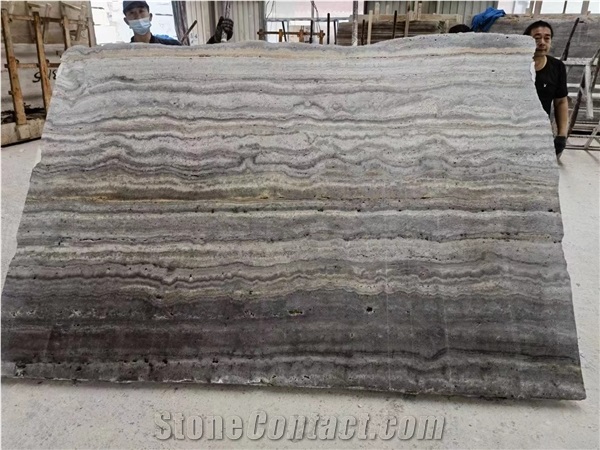 Iran Persian Silver Travertine Small Slabs For Outdoor Use