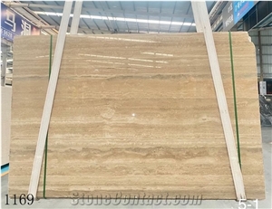 Italy Roman Silver Travertine Honed Slabs For Outdoor Design