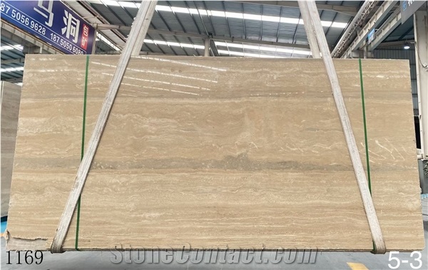 Italy Roman Silver Travertine Honed Slabs For Outdoor Design