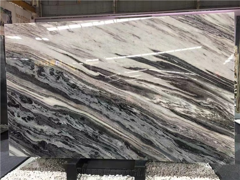 White Reef Quartzite Multicolor Slab Wall Background Use