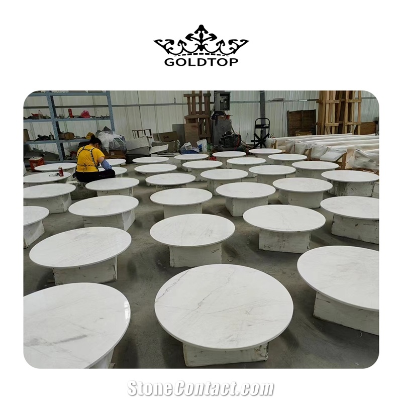 Best Price Volakas White Marble Tiles For Round Table