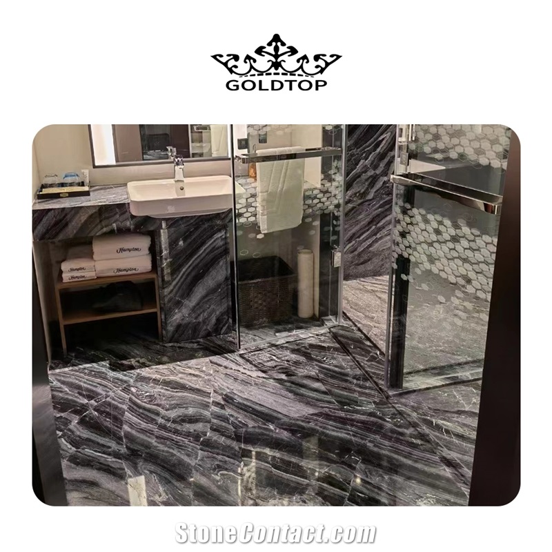 Galaxy Wood Marble Slabs Use For Hotel Floor