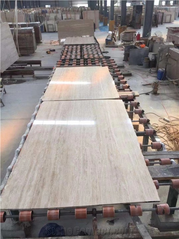 GOLDTOP OEM/ODM Iran Beige White Travertine Polished Tiles