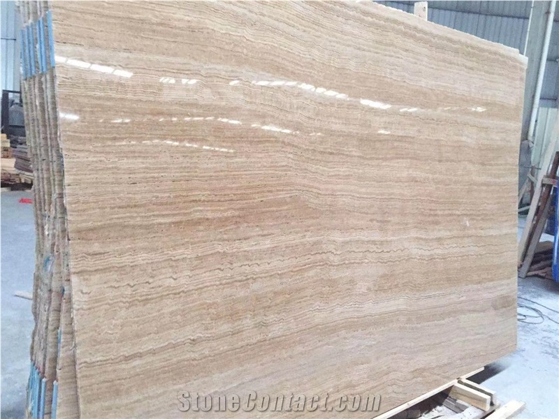 GOLDTOP OEM/ODM Iran Wood Grain Beige Travertine Tiles