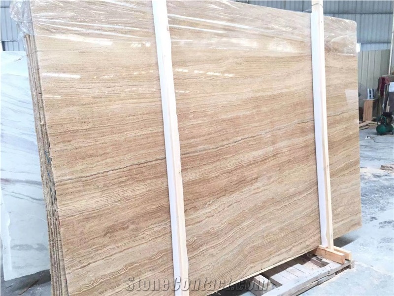 GOLDTOP OEM/ODM Iran Wood Grain Beige Travertine Tiles