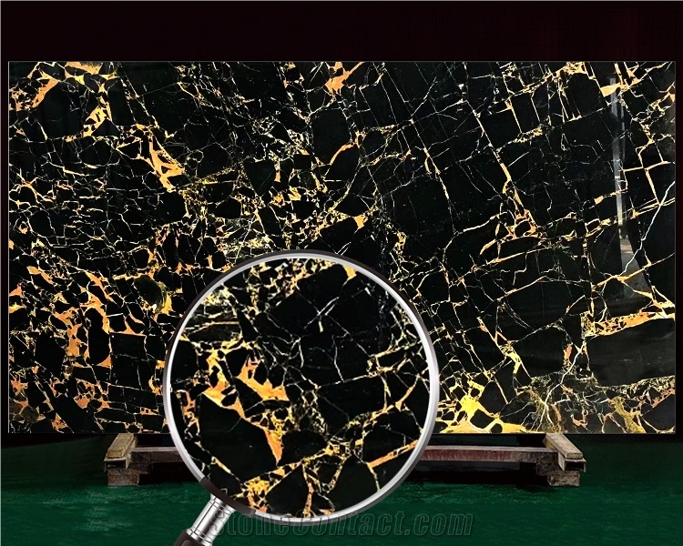 GOLDTOP PDM/OEM Black Gold Marble Slab